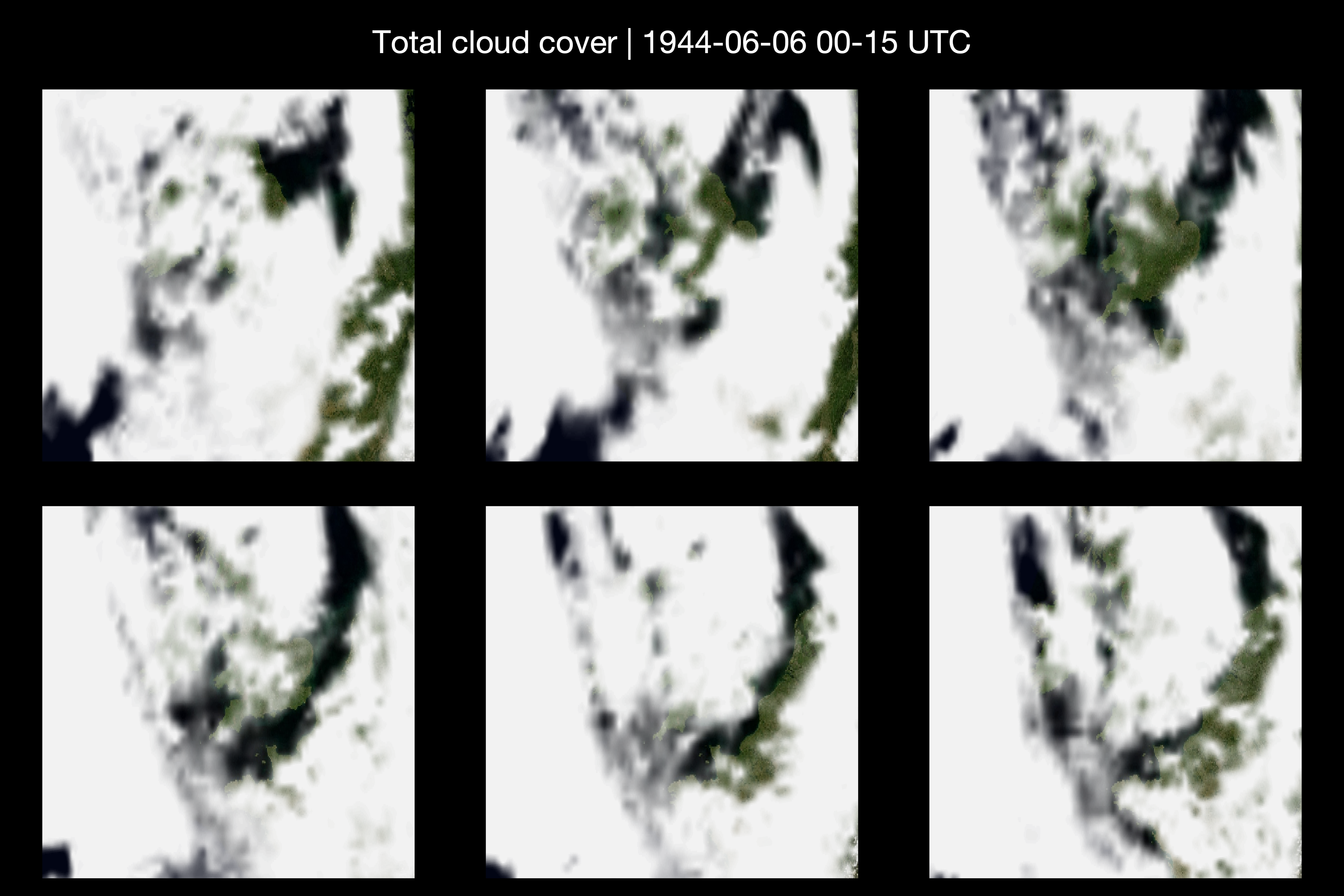 Satellite-style image of the UK and France, covered by clouds but for a narrow break. Satellite-style image of the UK and France, covered by clouds but for a narrow break.